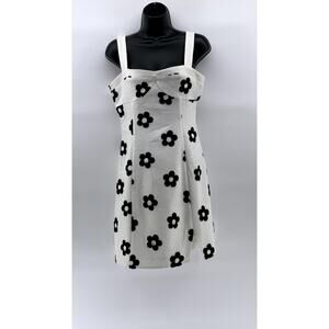 PETITE STUDIO Women's White-Black Tanya Daisy Bodycon Mini Dress SZ S